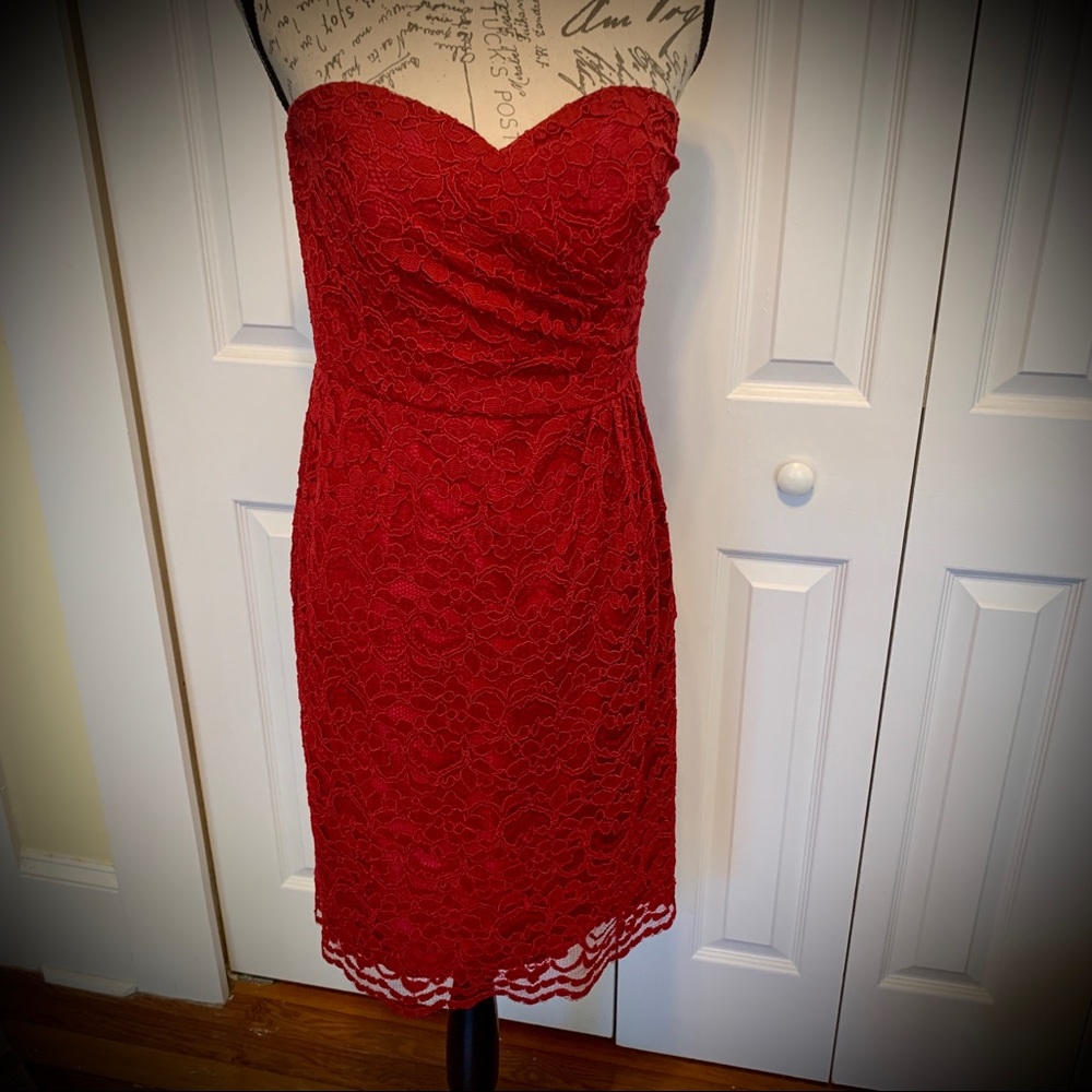 Red lace dress